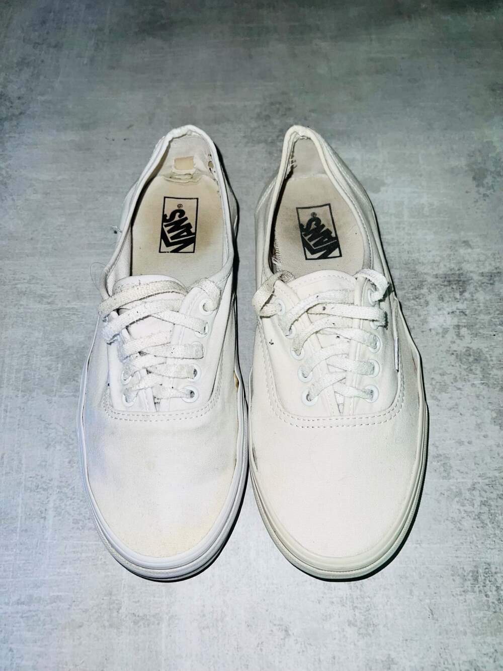 Vans Authentic White Canvas Skate Shoes Size Men's 10